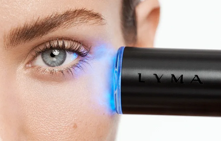 LYMA skincare eye and laser on face skin