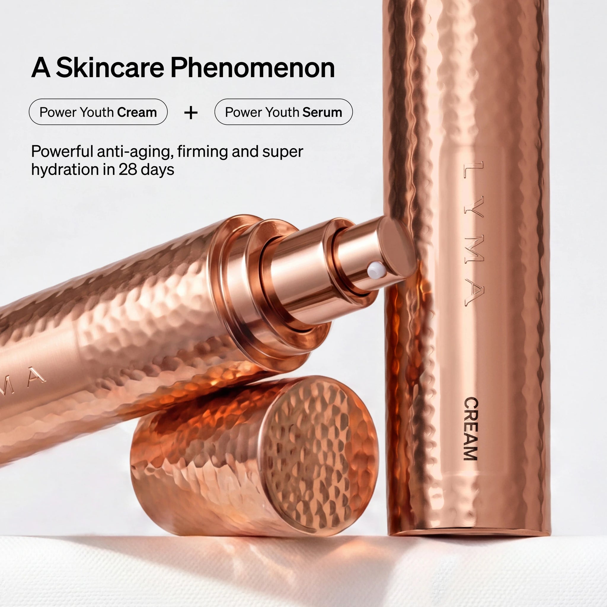 LYMA Power Youth Skincare Duo - The complete Youth Skincare sytem. A two-step ritual clinically tested across five signs of aging. Visibly firmer, plumper, younger looking skin in 28 days.